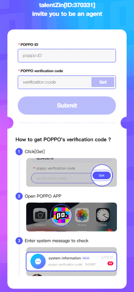poppo agency registration form new